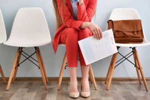 Woman waiting on chair